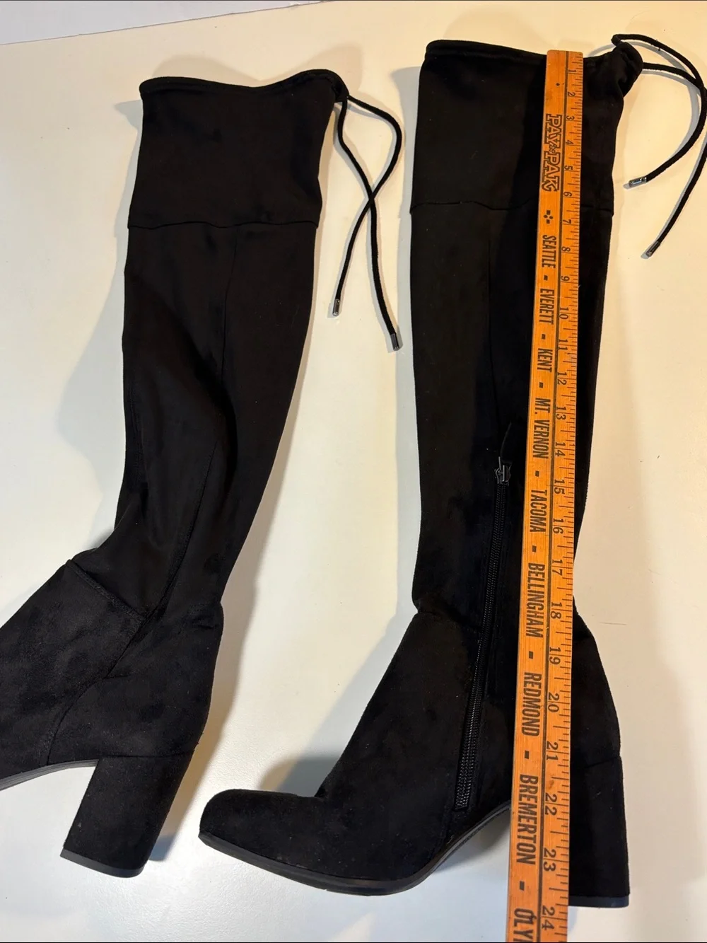 Franco Sarto Black Over-the-Knee Block Heel Boots